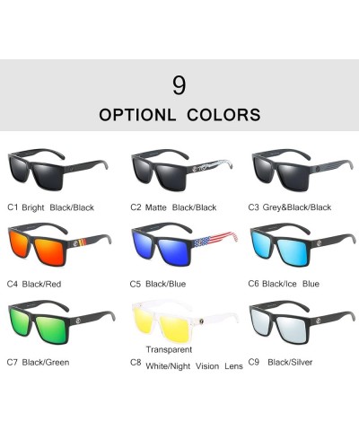 Sport Polarized Sunglasses for Men Women Outdoor Riding Square Windproof Eyewear Sun Glasses F805 C4 Black/Red $10.44 Sport