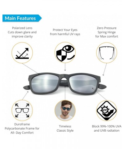 Mission Mark II Rectangle Sunglasses, Polarized Sunglasses with 100% UV protection Black Frame / Silver Mirror Lens $11.00 Av...