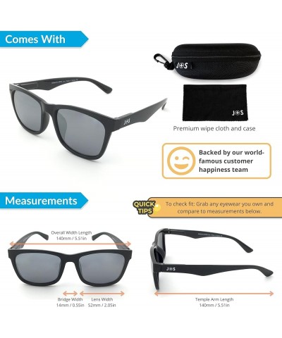 Mission Mark II Rectangle Sunglasses, Polarized Sunglasses with 100% UV protection Black Frame / Silver Mirror Lens $11.00 Av...