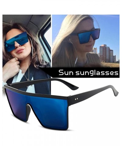 Single Lens Sunglasses Oversized Fashion Flat Summer Glasses Shading Glasses Womens Diff (Blue, One Size) Blue One Size $7.27...