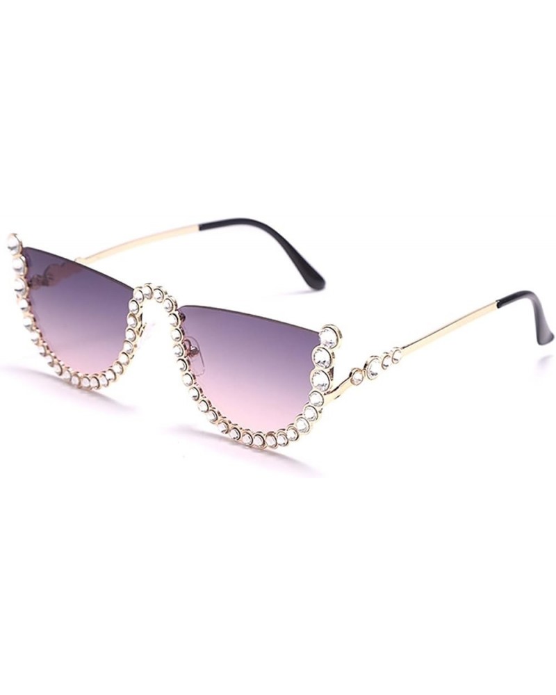 Fashion Ladies Street Shooting Decorative Sunglasses Sunglasses Womens (Color : Navy, Size : Medium) Medium Gray $21.61 Designer