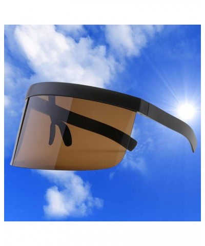 New Super Large Eyewear Sunglasses Anti-peep Sunglasses Unisex Windproof Sunglasses (Dark Brown) As Shown1 $8.87 Oversized