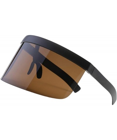 New Super Large Eyewear Sunglasses Anti-peep Sunglasses Unisex Windproof Sunglasses (Dark Brown) As Shown1 $8.87 Oversized