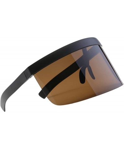 New Super Large Eyewear Sunglasses Anti-peep Sunglasses Unisex Windproof Sunglasses (Dark Brown) As Shown1 $8.87 Oversized