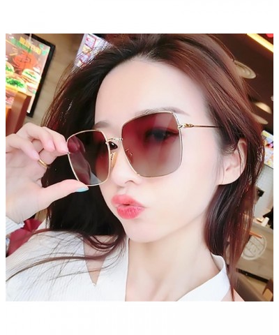 Large Frame Fashion Men and Women Retro Sunglasses Outdoor Vacation Beach Decorative Sunglasses Gift Sunglasses (Color : 4, S...