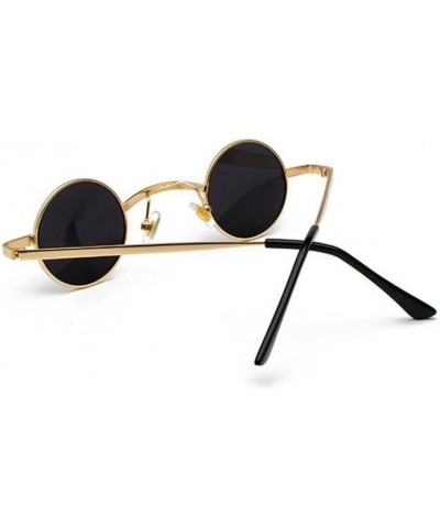 mincl/punk Small Chic Fashion Vintage Round Sunglasses Metal Frame Gold Black $9.35 Round