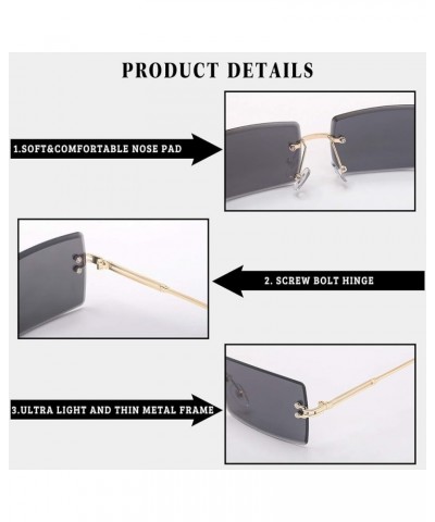 Stylish Small Rectangle Sunglasses Women Men Tinted Frameless Eyewear Ultralight Candy Color Ocean Sun Glasses Shades NP1034 ...