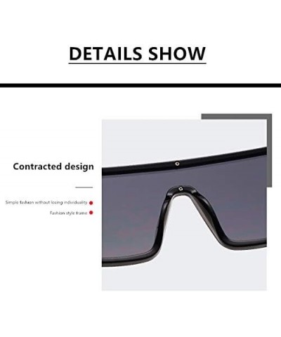 Unisex Oversized One Piece Square Sunglasses Siamese Lens Vintage Flat Top Shades Glasses Browm/Brown $9.68 Rectangular