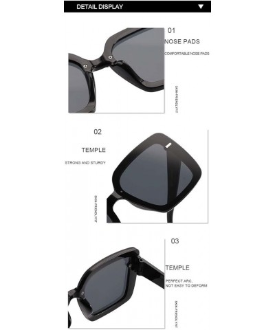 Men's and Women's Large Frame Sunglasses Sunglasses (Color : F, Size : Medium) Medium C $24.99 Designer