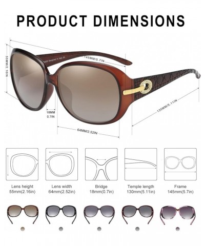 Classic Sunglasses for Women polarized womens sunglasses 100% UV Protection Shades 6214 Brown Frame Brown Lens $16.81 Oversized