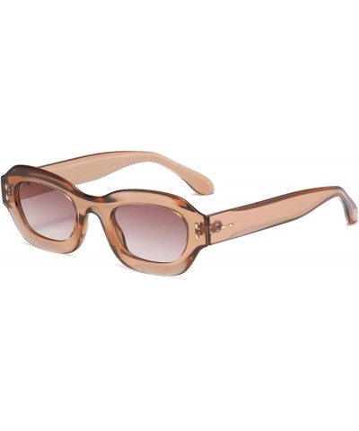 Classic Polarized Sunglasses for Women Rectangle Sunglass Fashion Multicolor Tortoise Frame Glasses Brown $7.29 Designer