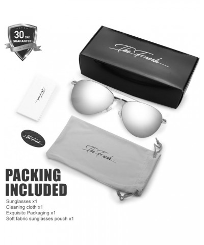 Classic Metal Frame Mirror Lens Aviator Sunglasses with Gift Box 36 Sliver (Spring Temple) Sliver $8.99 Aviator