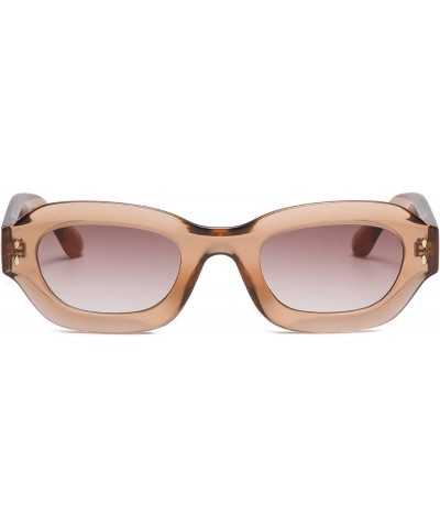 Classic Polarized Sunglasses for Women Rectangle Sunglass Fashion Multicolor Tortoise Frame Glasses Brown $7.29 Designer