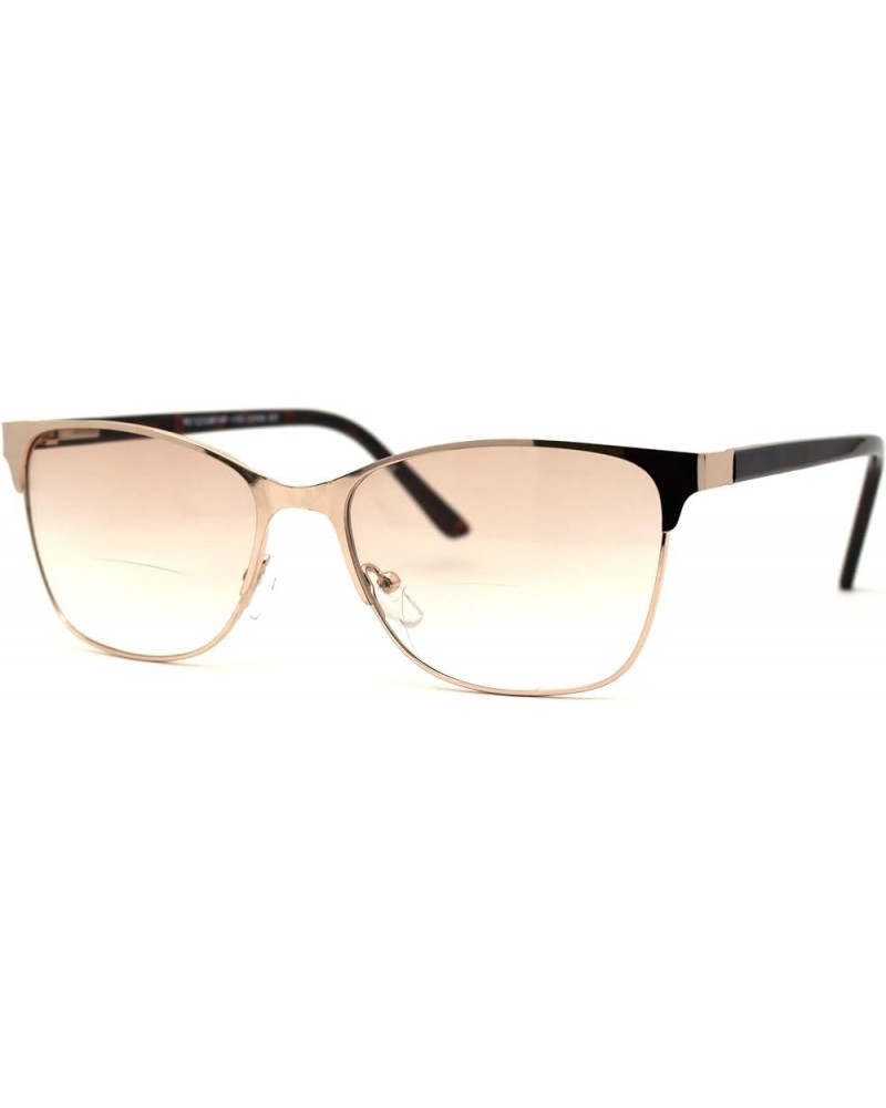 Mens 90s Fashion Metal Rim Rectangle Bifocal Light Sunglasses Reader Gold +1.5 Gold +1.00 $9.69 Rectangular