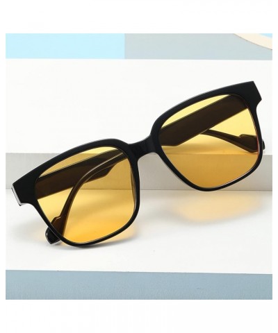 Square Large Frame Men and Women Sunglasses Outdoor Vacation Decorative Sunglasses (Color : B, Size : 1) 1 C $15.96 Designer