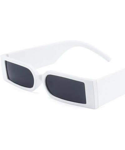 Rectangle Frame Sunglasses Women Retro Glasses Female Fashion Outdoor Driving 5-white-gray As Picture $14.86 Sport