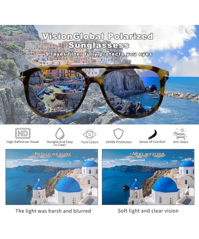 2 Pairs Polarized Sunglasses for Man and Women, Classic Square,Retro Shades sunglasses,UV400 Anti-Glare 5007 Black+5007 Grieg...