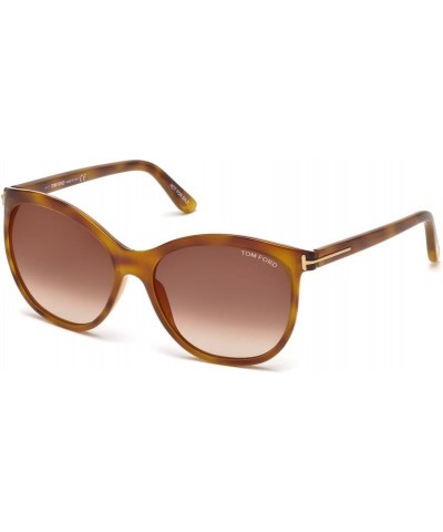 FT0568 Sunglasses - Blonde Havana Frame, Brown Mirror Lenses, 57 mm Lens FT05685753G $56.17 Designer