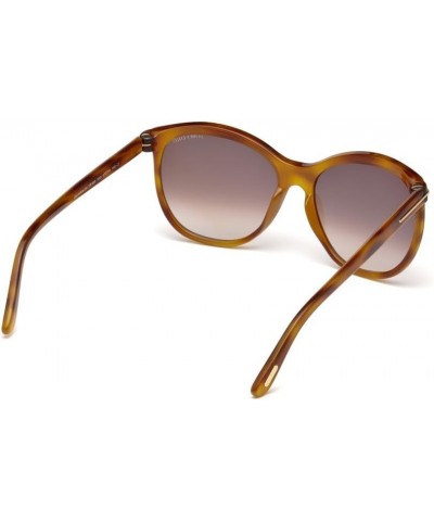 FT0568 Sunglasses - Blonde Havana Frame, Brown Mirror Lenses, 57 mm Lens FT05685753G $56.17 Designer