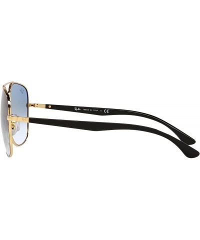 Rb3683 Square Sunglasses Black on Gold/Clear Gradient Blue $66.91 Aviator