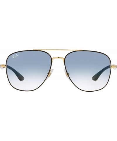 Rb3683 Square Sunglasses Black on Gold/Clear Gradient Blue $66.91 Aviator