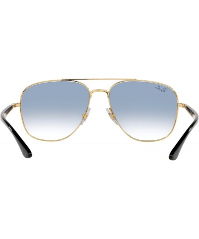 Rb3683 Square Sunglasses Black on Gold/Clear Gradient Blue $66.91 Aviator