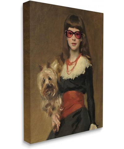 Traditional Female Portrait Modernized Puppy Glam Sunglasses, Designed by Jacob Green Canvas Wall Art, 24 x 30, Brown 24x30 B...