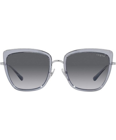 Women's Vo4223s Cat Eye Sunglasses Silver/Transparent Blue/Grey Gradient Dark Grey $24.29 Cat Eye