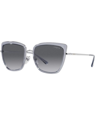 Women's Vo4223s Cat Eye Sunglasses Silver/Transparent Blue/Grey Gradient Dark Grey $24.29 Cat Eye