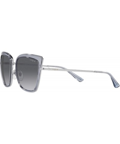 Women's Vo4223s Cat Eye Sunglasses Silver/Transparent Blue/Grey Gradient Dark Grey $24.29 Cat Eye