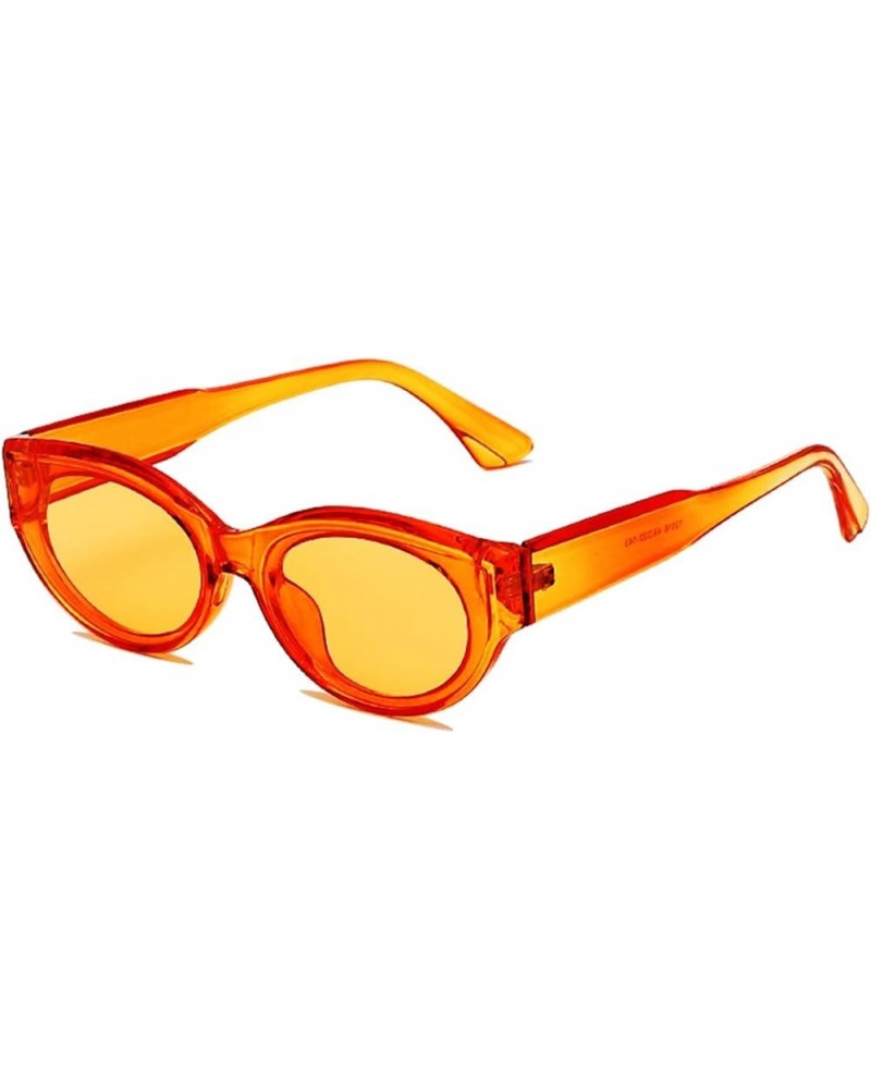 Oval Retro Small Frame Street Shot Men and Women Sunglasses (Color : K, Size : Medium) Medium G $15.35 Designer