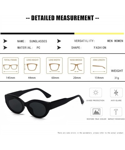 Oval Retro Small Frame Street Shot Men and Women Sunglasses (Color : K, Size : Medium) Medium G $15.35 Designer