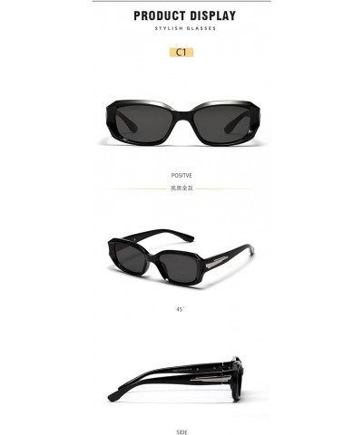 Retro Street Shooting Decorative Fashion Sunglasses Men and Women Outdoor Vacation Beach Sunglasses Sunglasses (Color : Navy,...