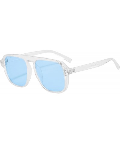 Square Fashion Retro Outdoor Sunglasses for Men and Women (Color : E, Size : 1) 1 G $16.09 Designer