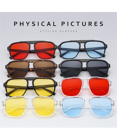 Square Fashion Retro Outdoor Sunglasses for Men and Women (Color : E, Size : 1) 1 G $16.09 Designer