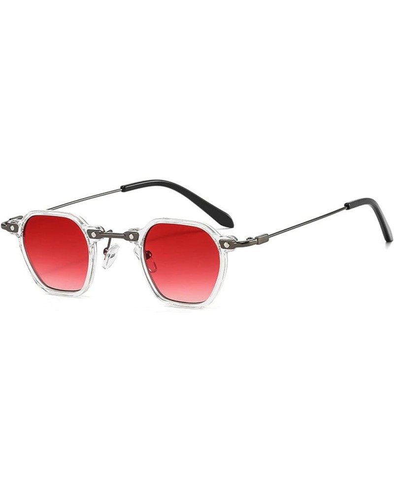 Vintage Rock Punk Man Sunglasses Classic Small Square Women Eyewear Red $9.87 Square