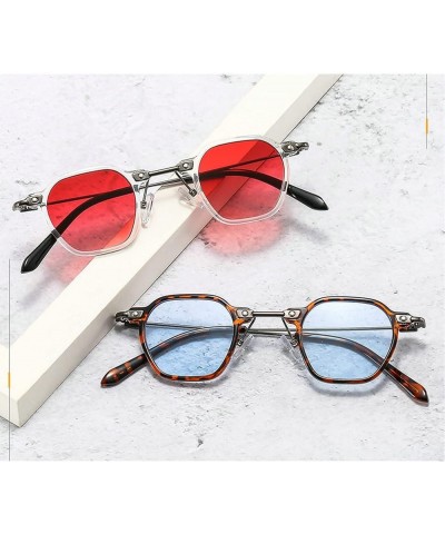 Vintage Rock Punk Man Sunglasses Classic Small Square Women Eyewear Red $9.87 Square