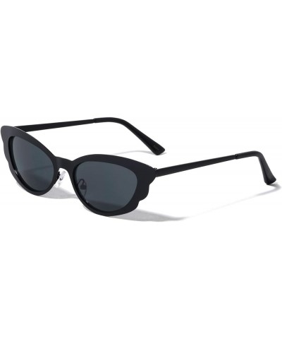 Albury Wing Shape Metal Cat Eye Sunglasses M10653 Black $11.14 Aviator