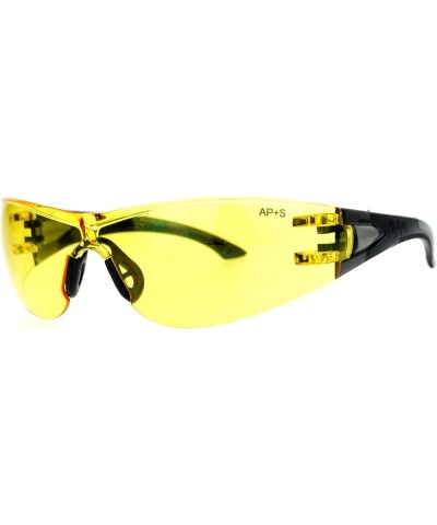 Protective Safety Glasses Rimless Wrap Around Shatterproof ANSI Z87.1+ Black (Yellow) $8.67 Rimless