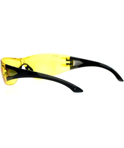 Protective Safety Glasses Rimless Wrap Around Shatterproof ANSI Z87.1+ Black (Yellow) $8.67 Rimless