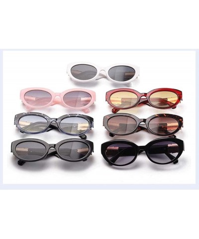 Oval Cat Eye Small Frame Sunglasses Outdoor Holiday Sunshade Decorative Glasses (Color : D, Size : Medium) Medium C $21.00 De...