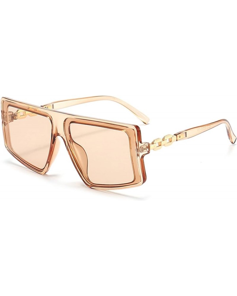 Retro Large Frame Chain Sunglasses Women Outdoor Vacation Decorative Sunglasses (Color : D, Size : 1) 1 E $13.57 Designer