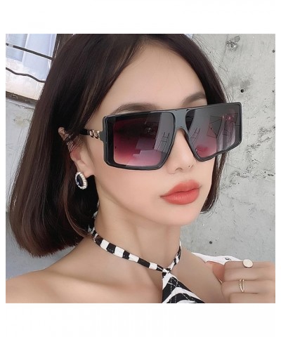 Retro Large Frame Chain Sunglasses Women Outdoor Vacation Decorative Sunglasses (Color : D, Size : 1) 1 E $13.57 Designer