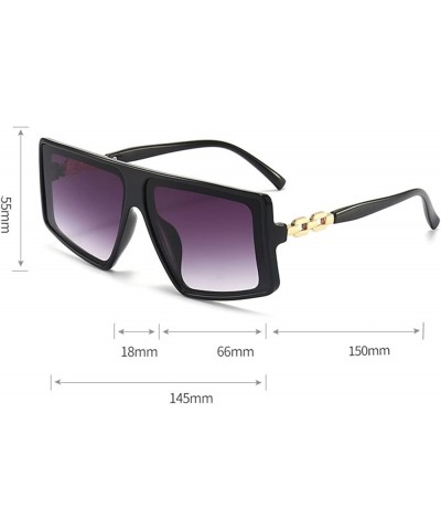 Retro Large Frame Chain Sunglasses Women Outdoor Vacation Decorative Sunglasses (Color : D, Size : 1) 1 E $13.57 Designer