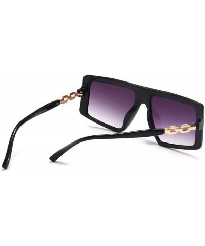 Retro Large Frame Chain Sunglasses Women Outdoor Vacation Decorative Sunglasses (Color : D, Size : 1) 1 E $13.57 Designer