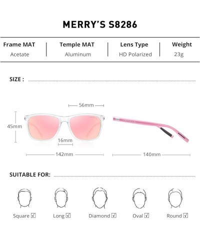 Unisex Polarized Aluminum Sunglasses Vintage Sun Glasses For Men/Women S8286 Transparent Frame/Pink Mirror Lens/Pink Temples ...