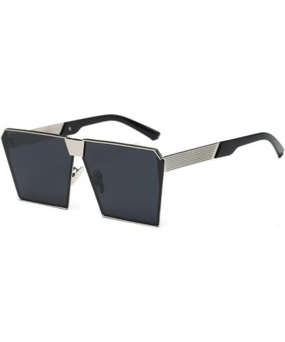 Women Square Mirror Flat UV400 Sunglass Men Travel Driving Glasses Eyewear Silver Grey $7.48 Square