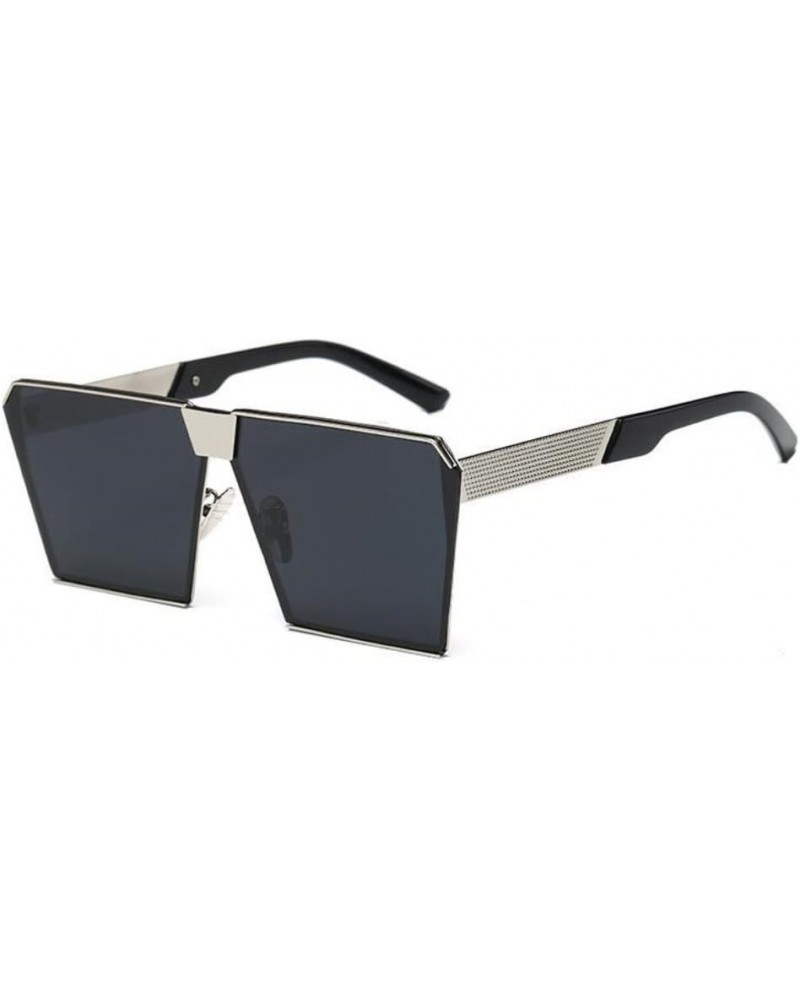 Women Square Mirror Flat UV400 Sunglass Men Travel Driving Glasses Eyewear Silver Grey $7.48 Square