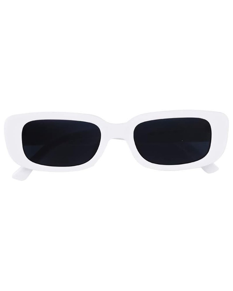 Rectangle Sunglasses for Women Retro Fashion Sunglasses UV 400 Protection Square Frame Eyewear White Frame Black Lens $9.27 A...