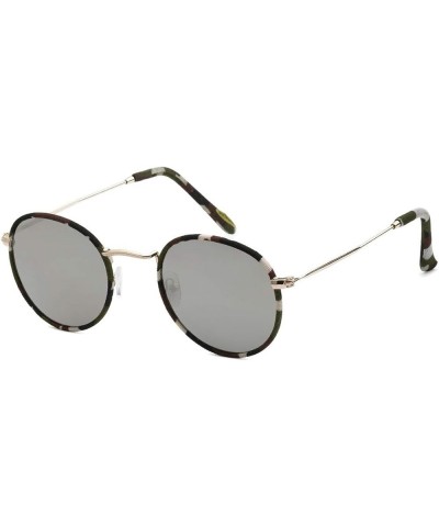 Round Fabric Wrapped Sunglasses Green $7.14 Round